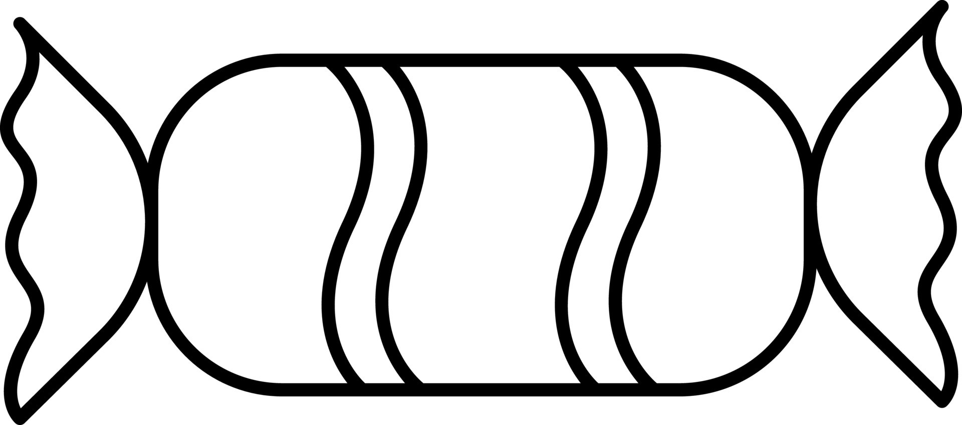 Illustration Of Toffees Candy Icon In Black Outline. 24250620 Vector