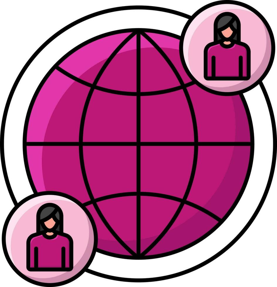 aislado globo con mujer símbolo icono en plano estilo. vector