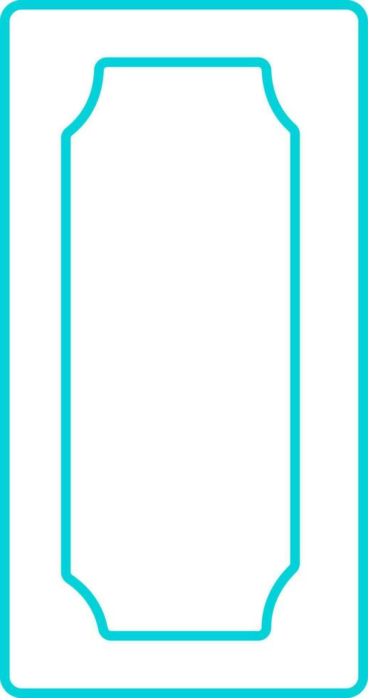 Turquoise Linear Style Cash Money Icon Or Symbol. vector