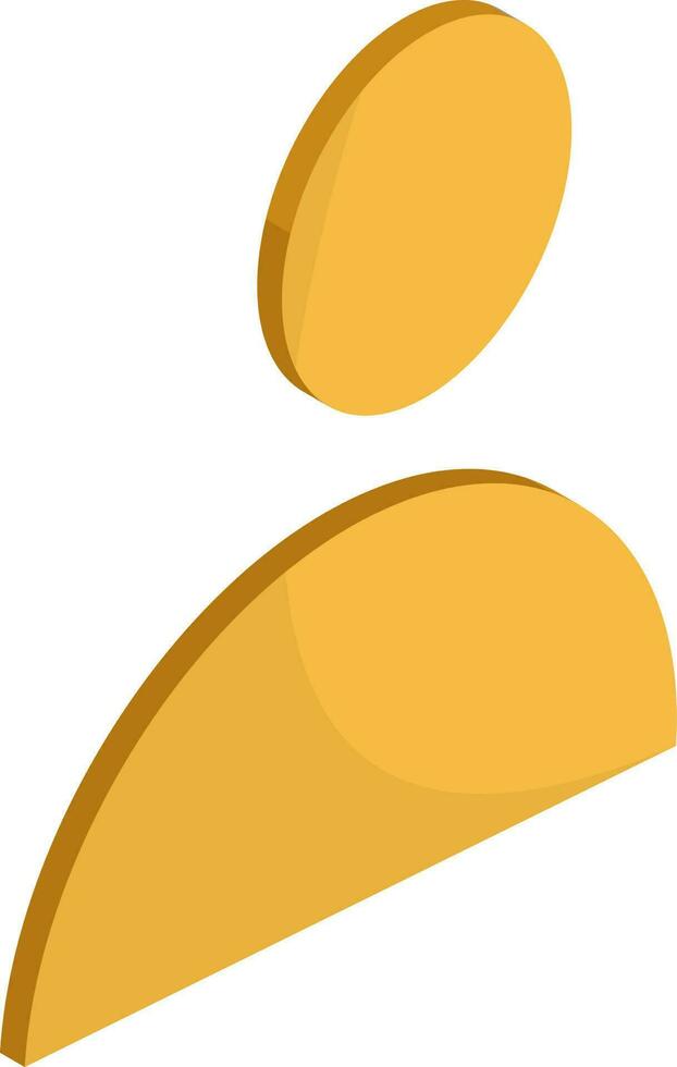 Yellow User Icon Or Symbol In 3D Style. vector