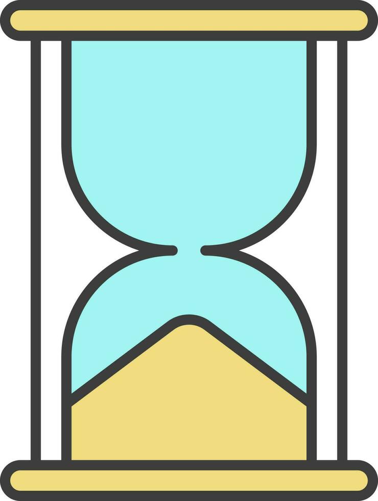 Isolated Hourglass Icon In Turquoise And Yellow Color. vector