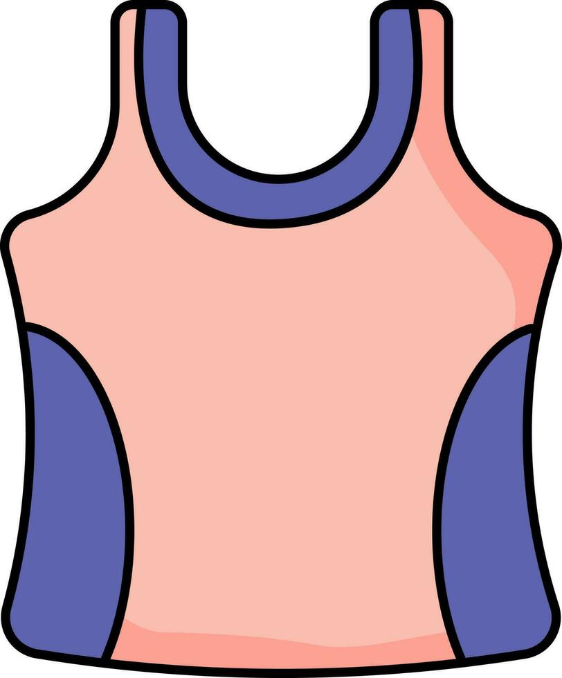 Flat Style Tank Top Icon In Navy Blue And Pink Color. vector