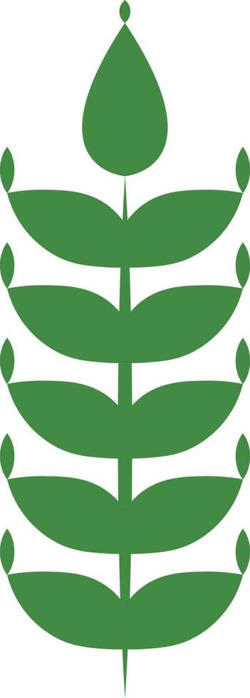 Green Wheat Icon In Flat Style. vector