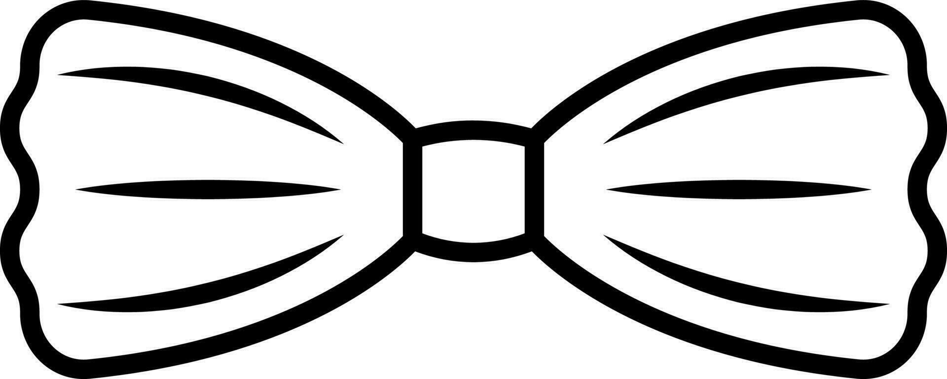 Black Linear Style Bow Flat Icon. vector