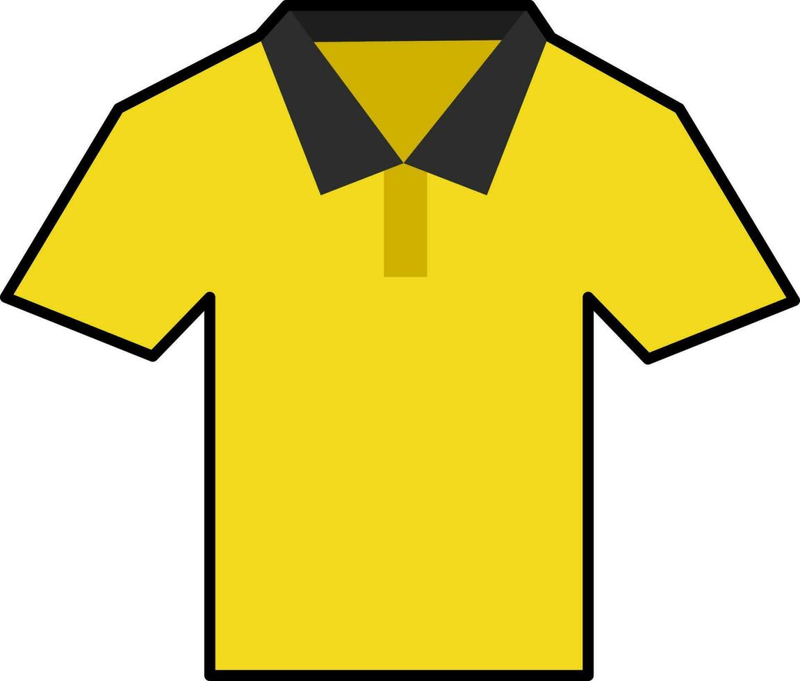 Isolated T-shirt Icon In Yellow And Grey Color. vector