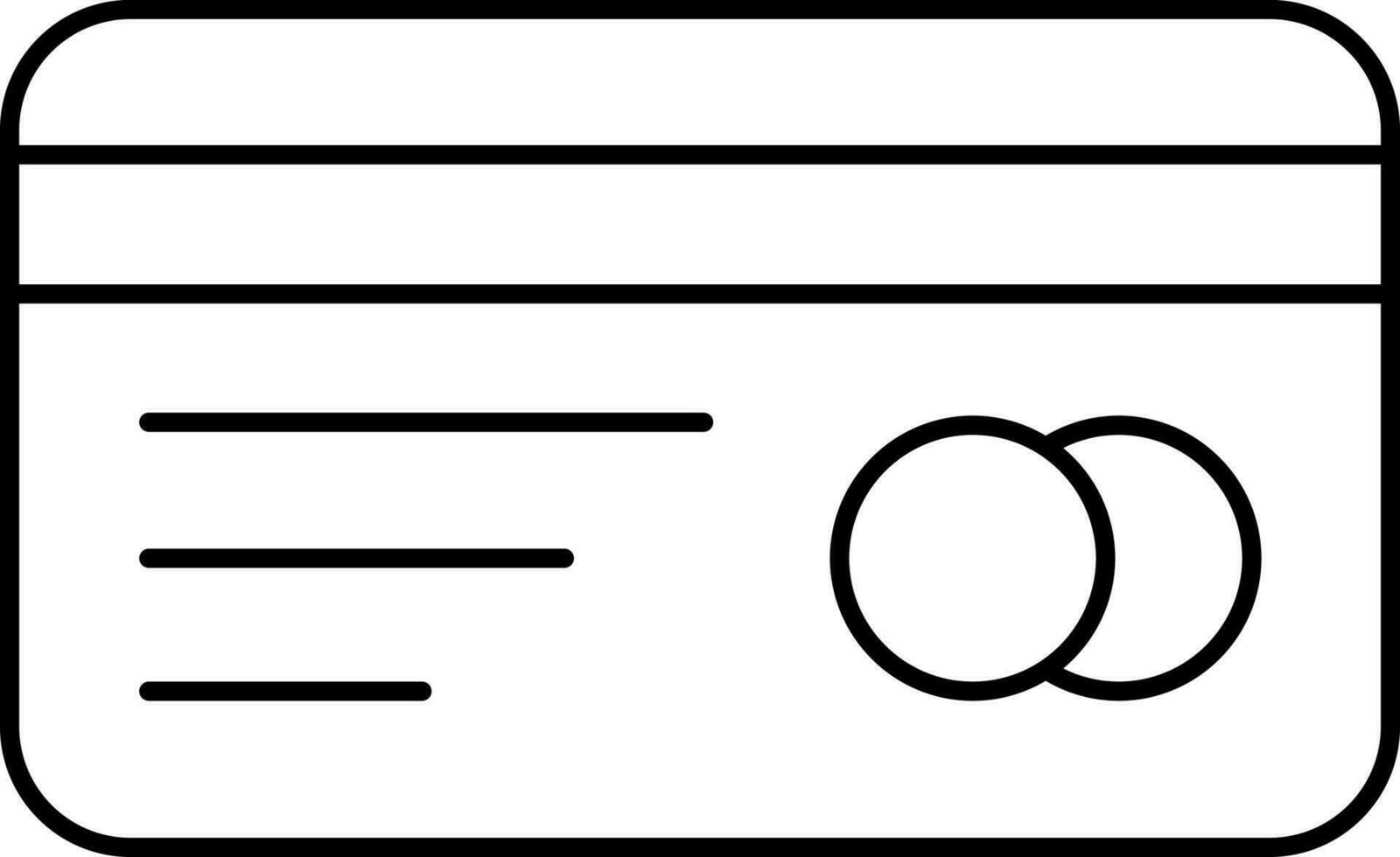 Payment Card Icon In Black Line Art. vector