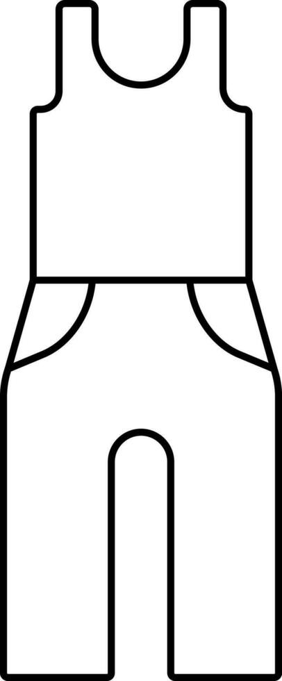 Black Outline Tank Top And Trouser Icon. vector