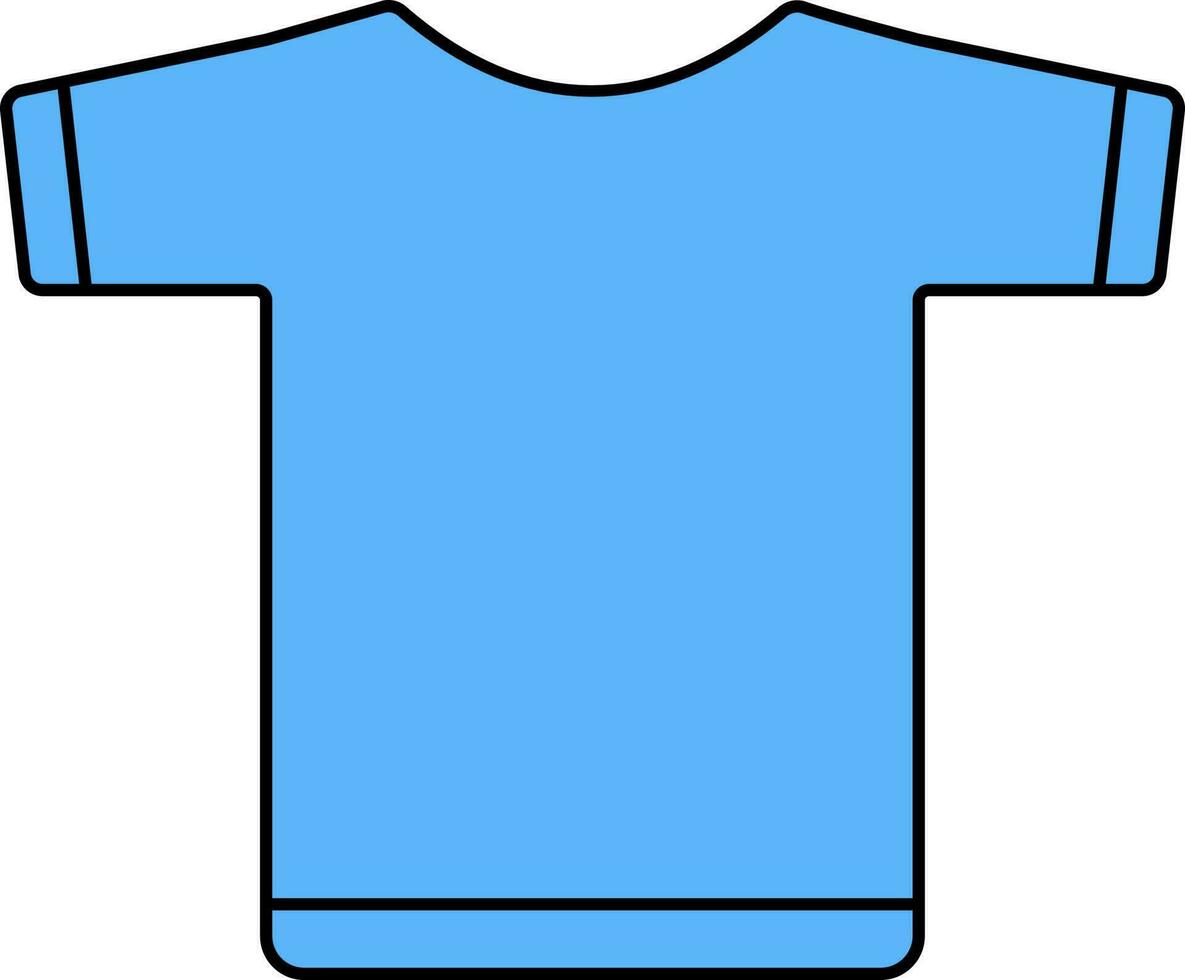 T-Shirt Icon Or Symbol In Blue Color. vector