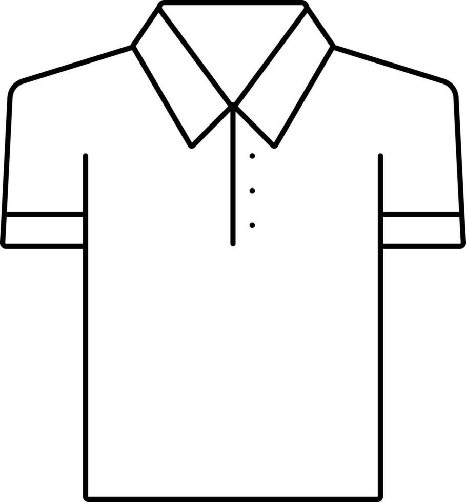 Black Outline Polo T shirt Icon. vector
