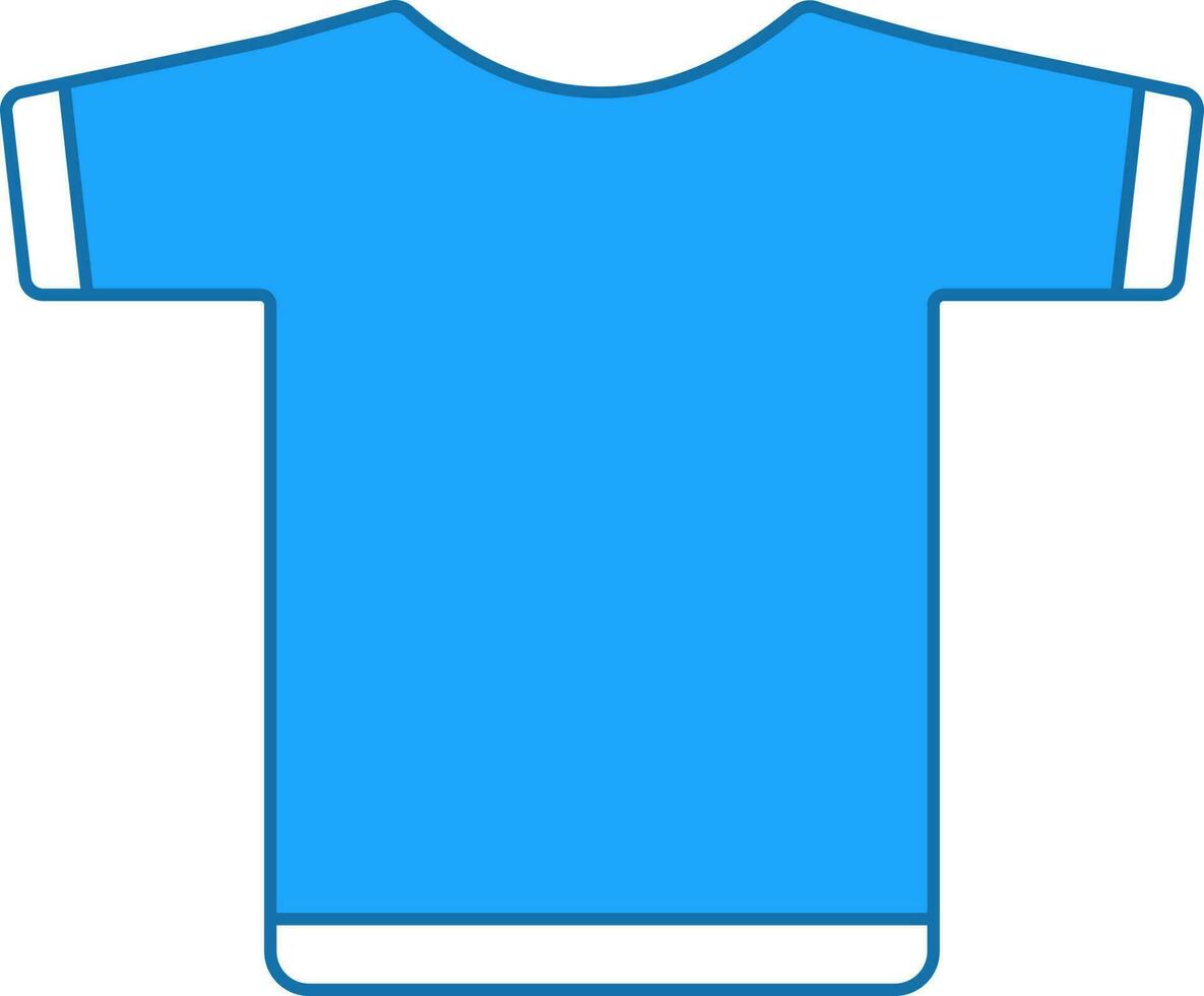 T-Shirt Icon Or Symbol In Blue And White Color. vector