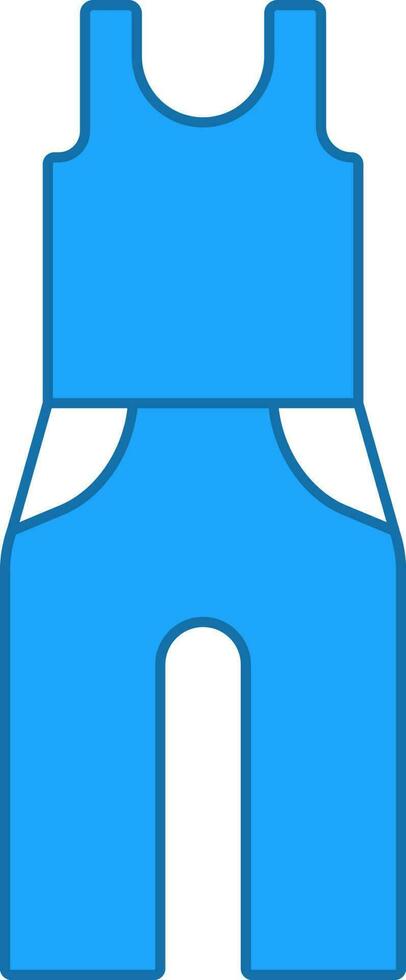 Illustration Of Tank Top And Trouser Icon In Blue And White Color. vector
