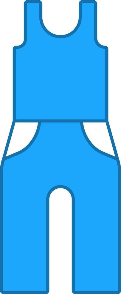 Illustration Of Tank Top And Trouser Icon In Blue And White Color. vector