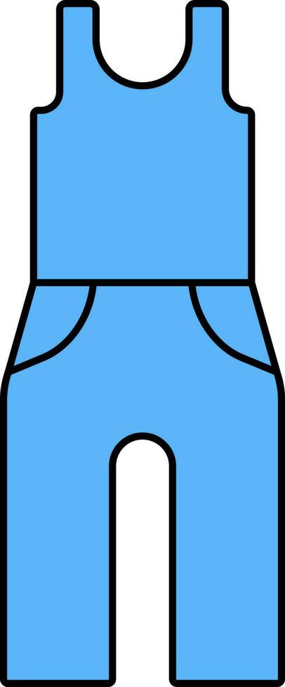 Illustration Of Tank Top And Trouser Icon In Blue Color. vector