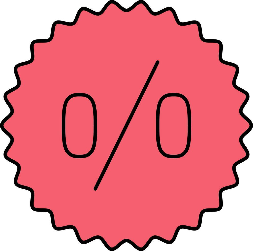 Discount Offer Sticker For Sale Icon In Red Color. vector