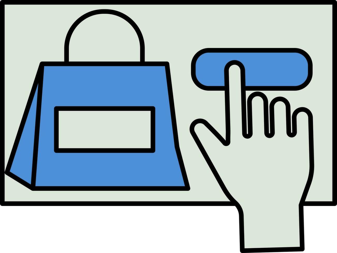 Online Shopping Icon In Blue And Gray Color. vector