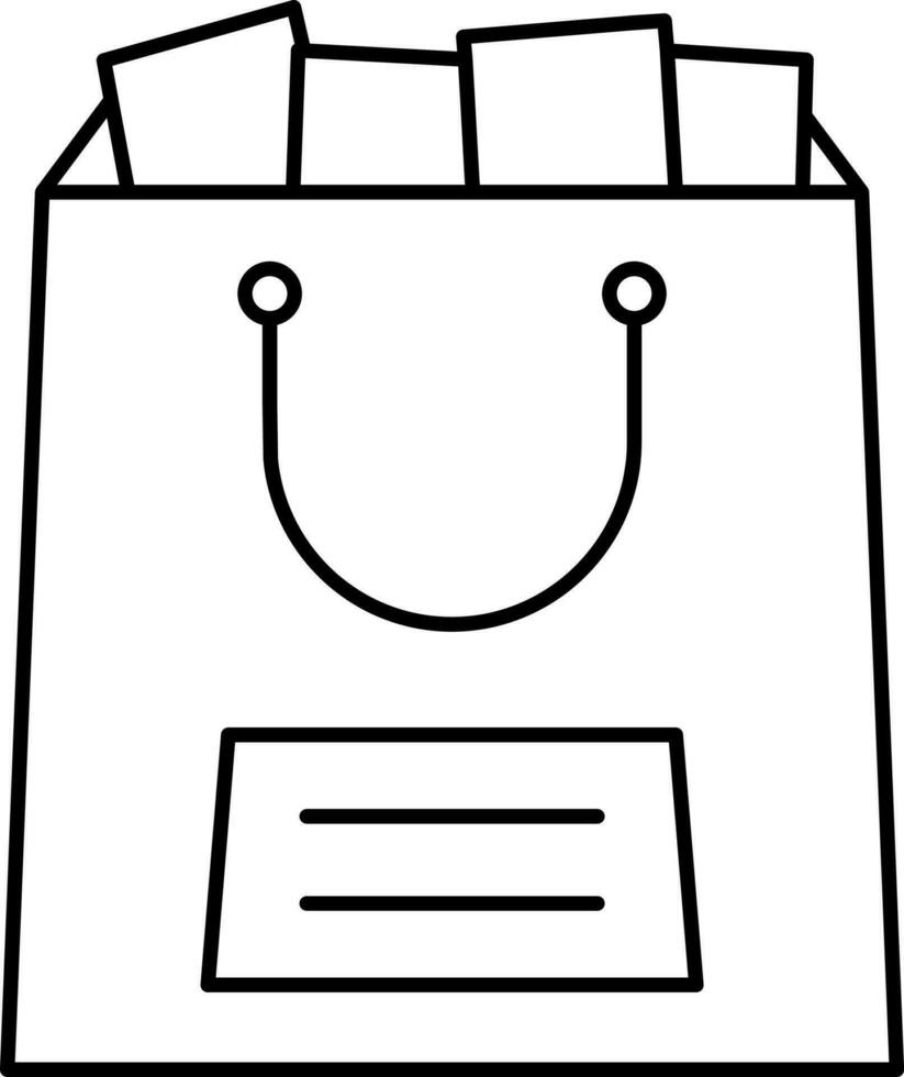 Illustration of Carry Bag Icon In Thin Line Art. vector