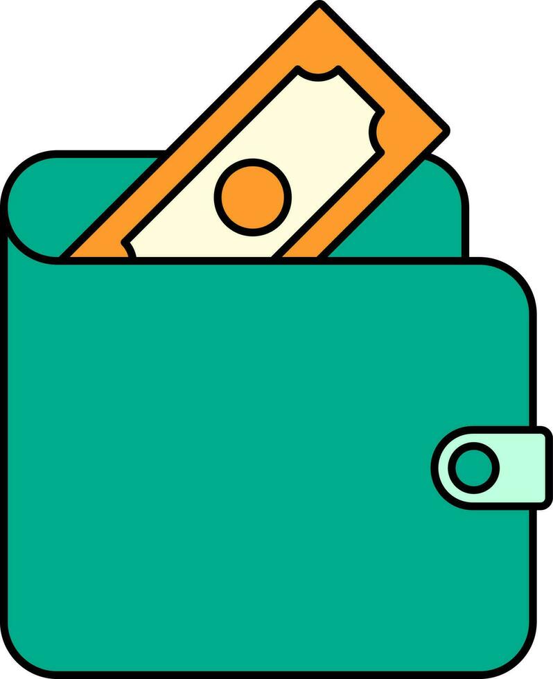 verde y naranja billetera icono o símbolo. vector