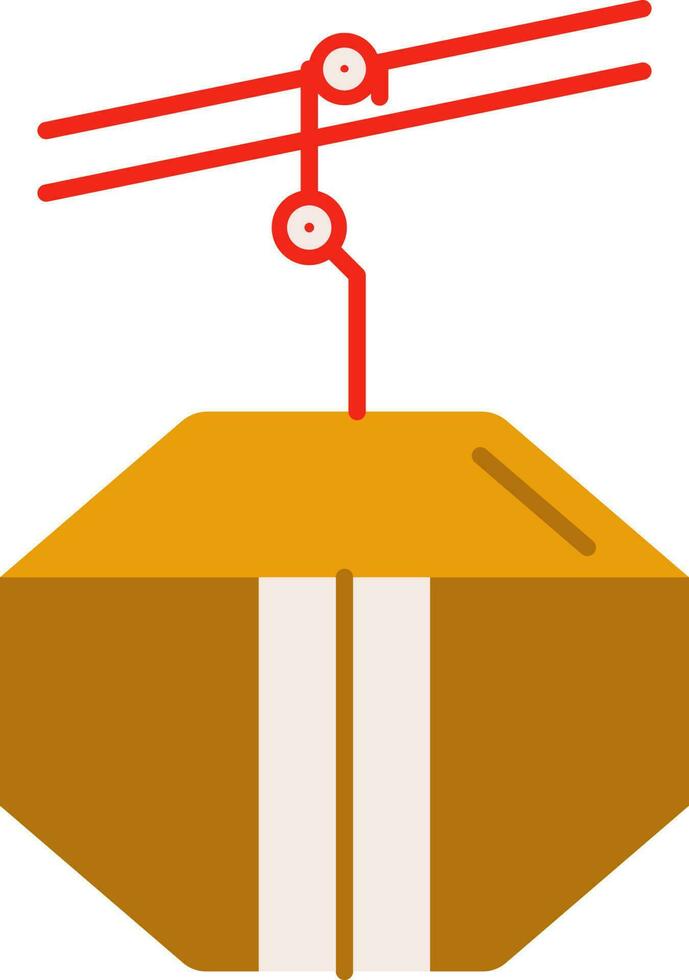 Cable Car Colorful Icon In Flat Style. vector