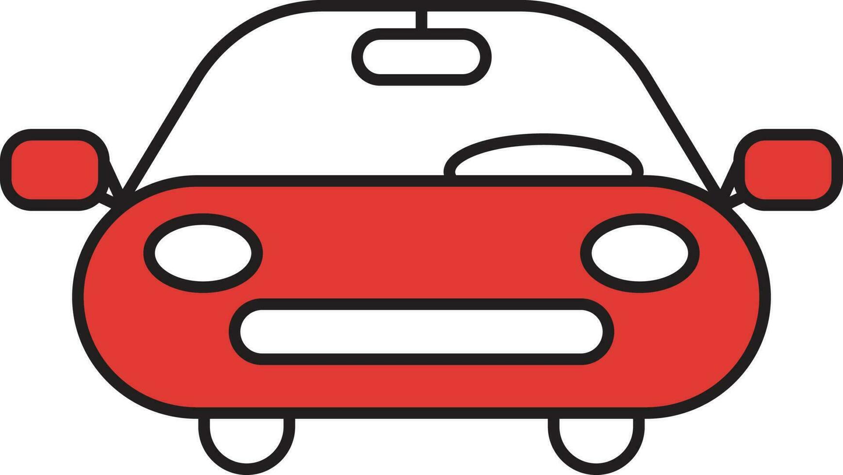 coche icono en blanco y rojo color. vector