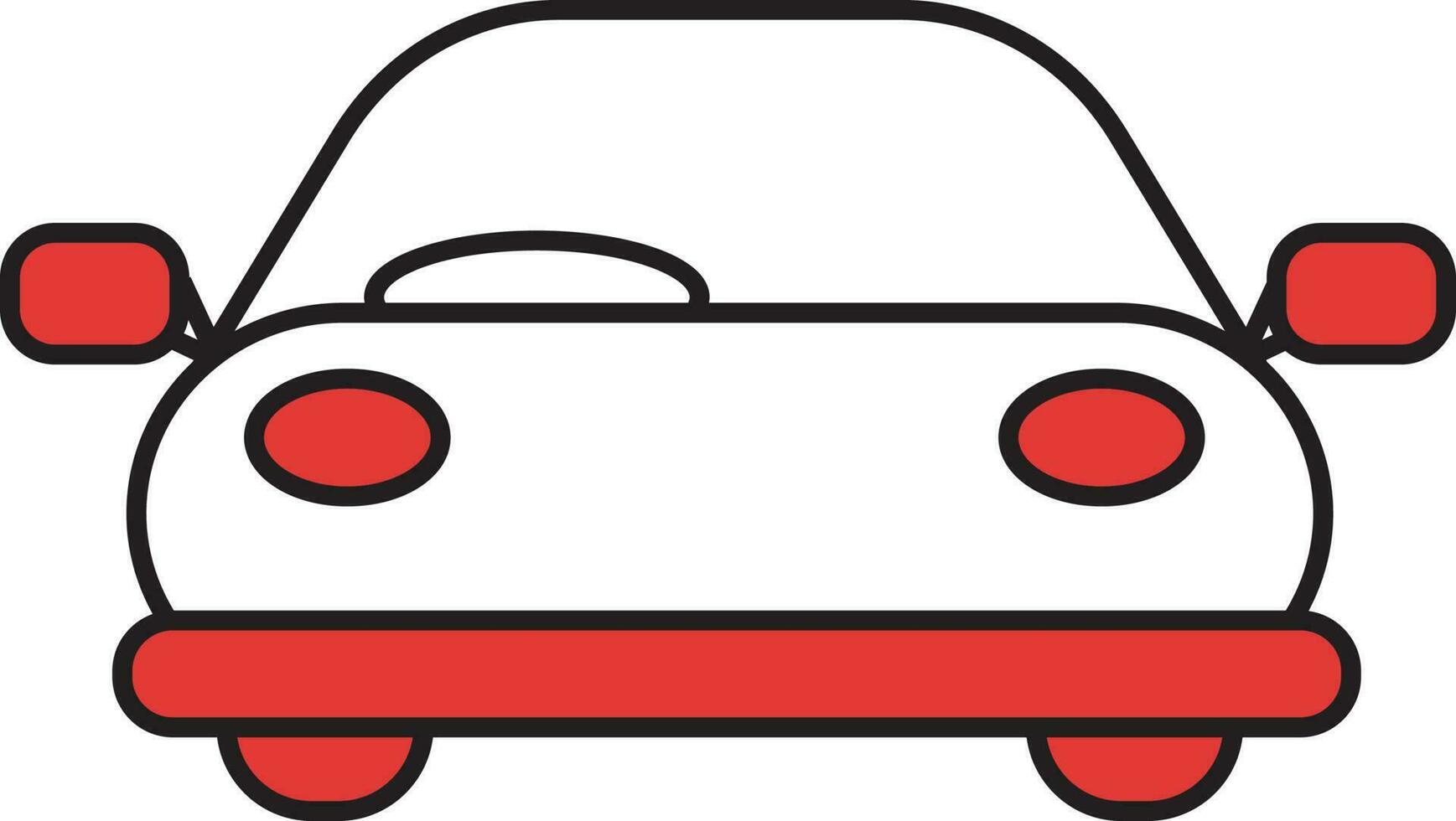 aislado coche icono en rojo y blanco color. vector