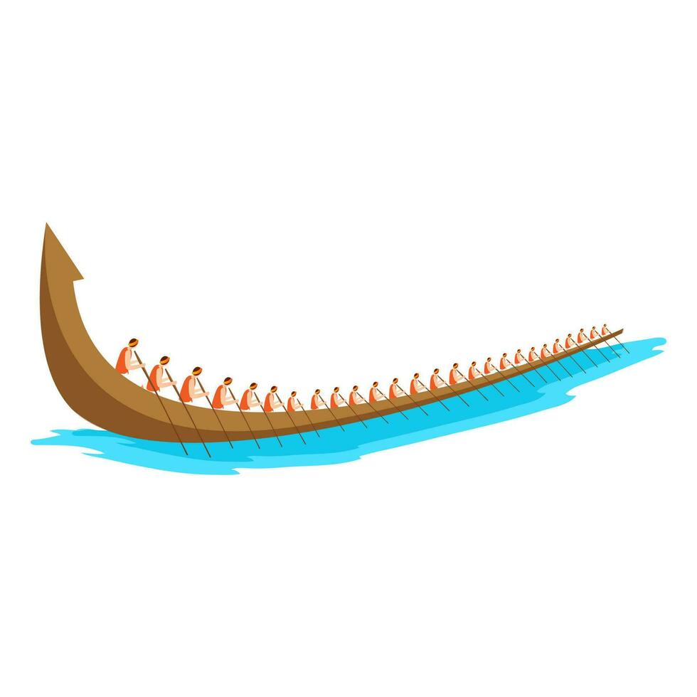 Illustration Of Snakeboat Race On White Background. vector