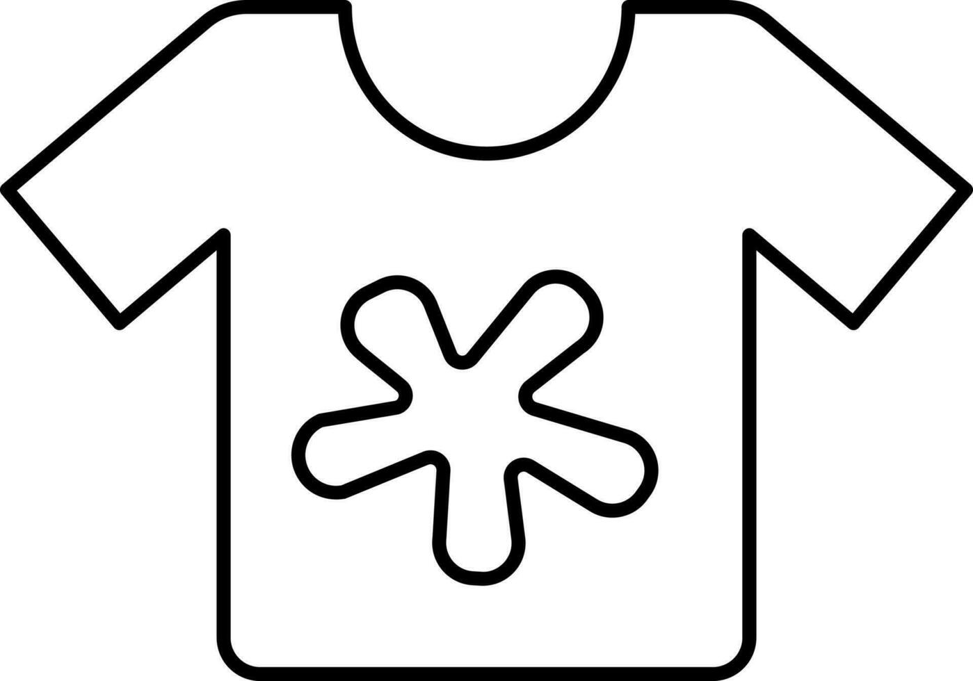 Dirty T-Shirt Icon in Black Line Art. vector