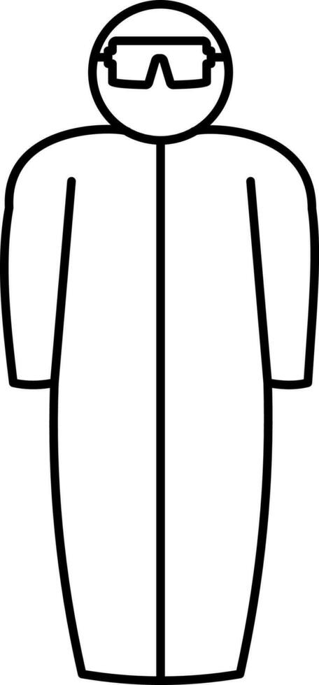 Isolated PPE Kit icon in Thin Line Art. vector