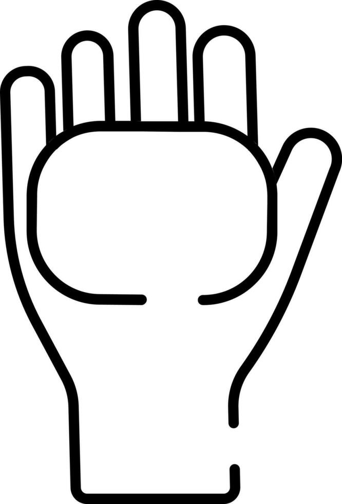 Hand Holding A Soap Bar Icon In Black Line Art. vector