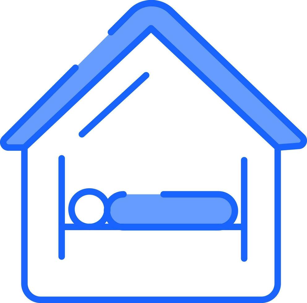 Home Isolation Icon In Blue And White Color. vector