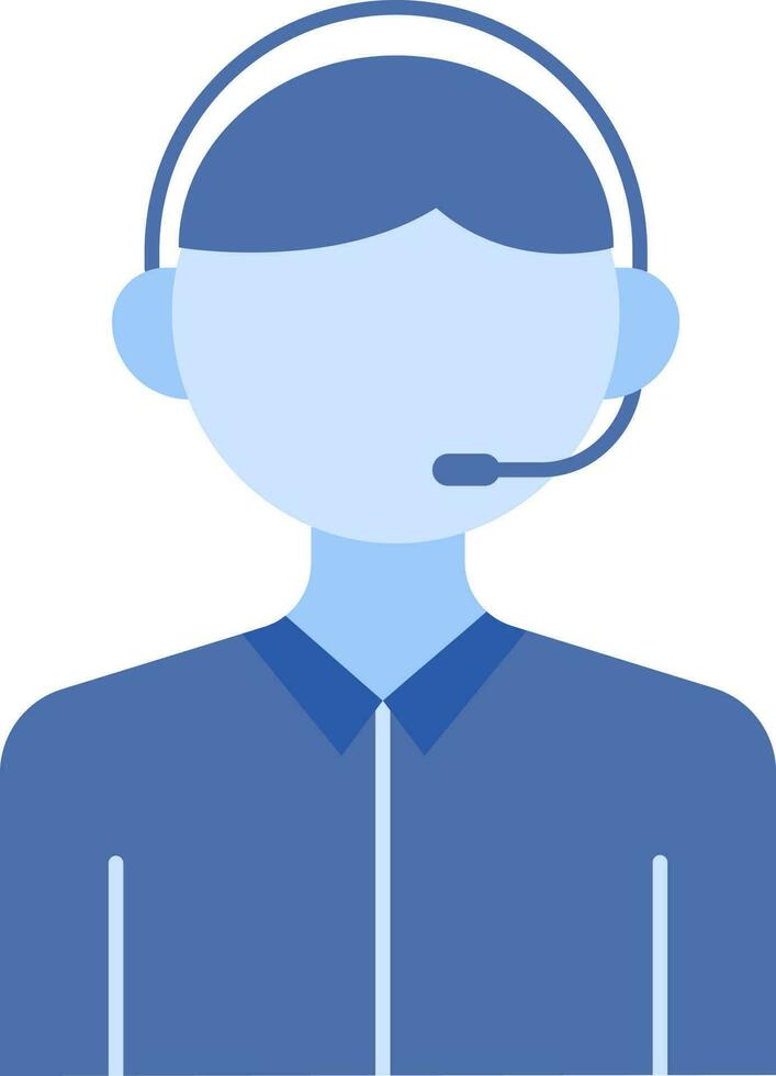 Customer Service Icon In Blue Color. vector