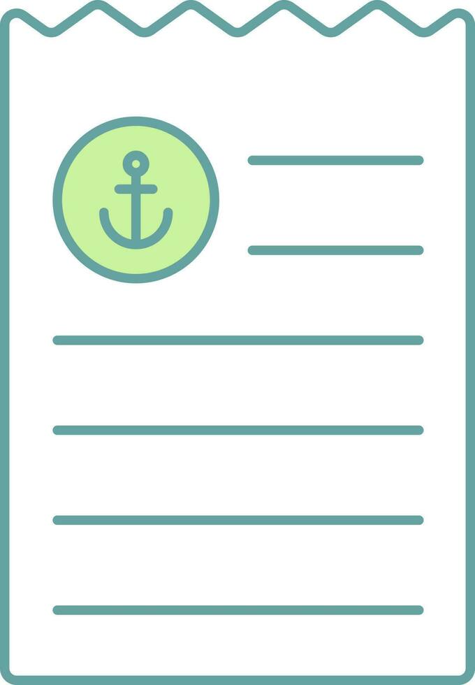 Invoice Icon In Green And White Color. vector
