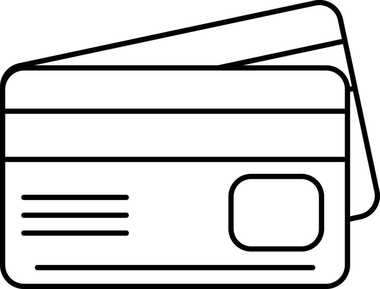 Linear Style Payment Card Icon Or Symbol. vector