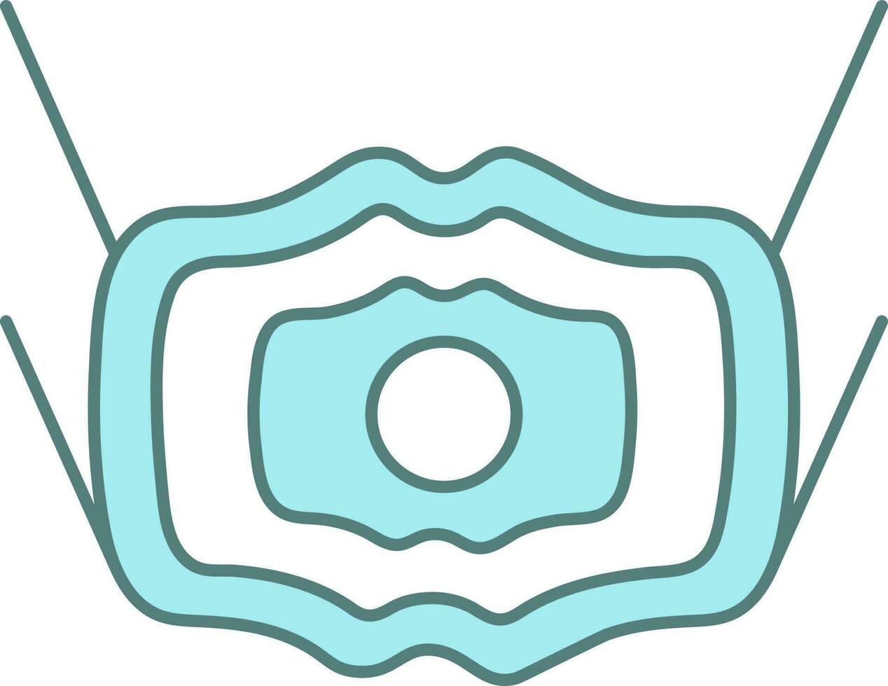 Medical Mask Icon In Blue And White Color. vector