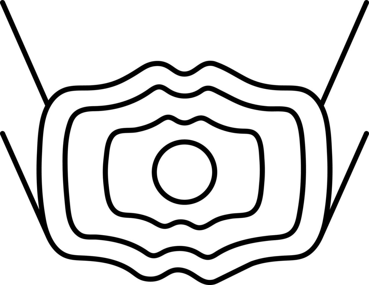 Medical Mask Icon In Black Line Art. vector