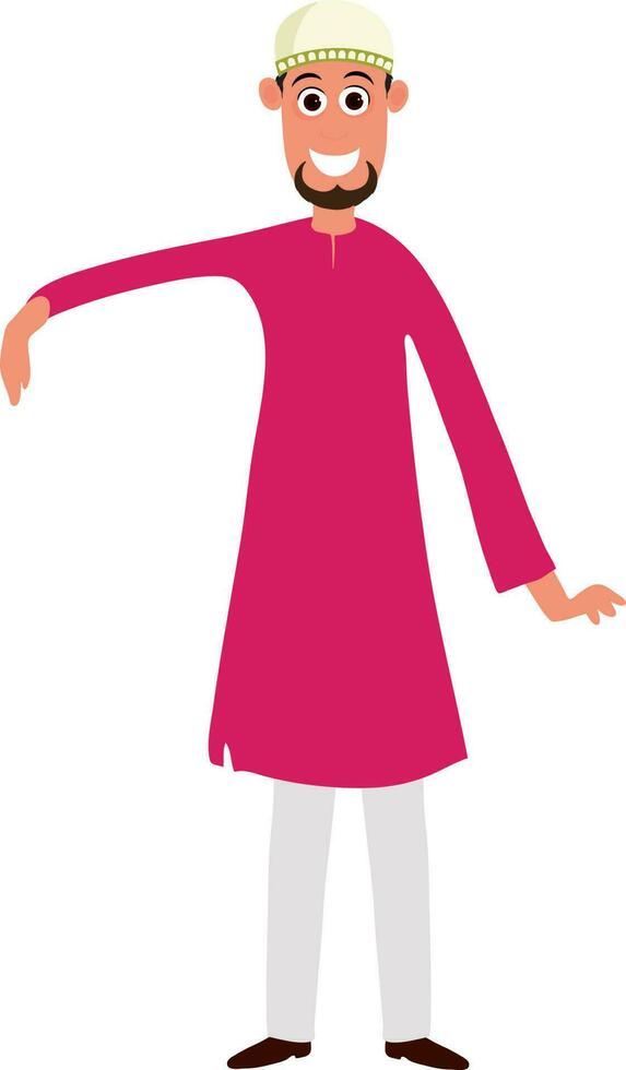 Illustration of young islamic man. vector