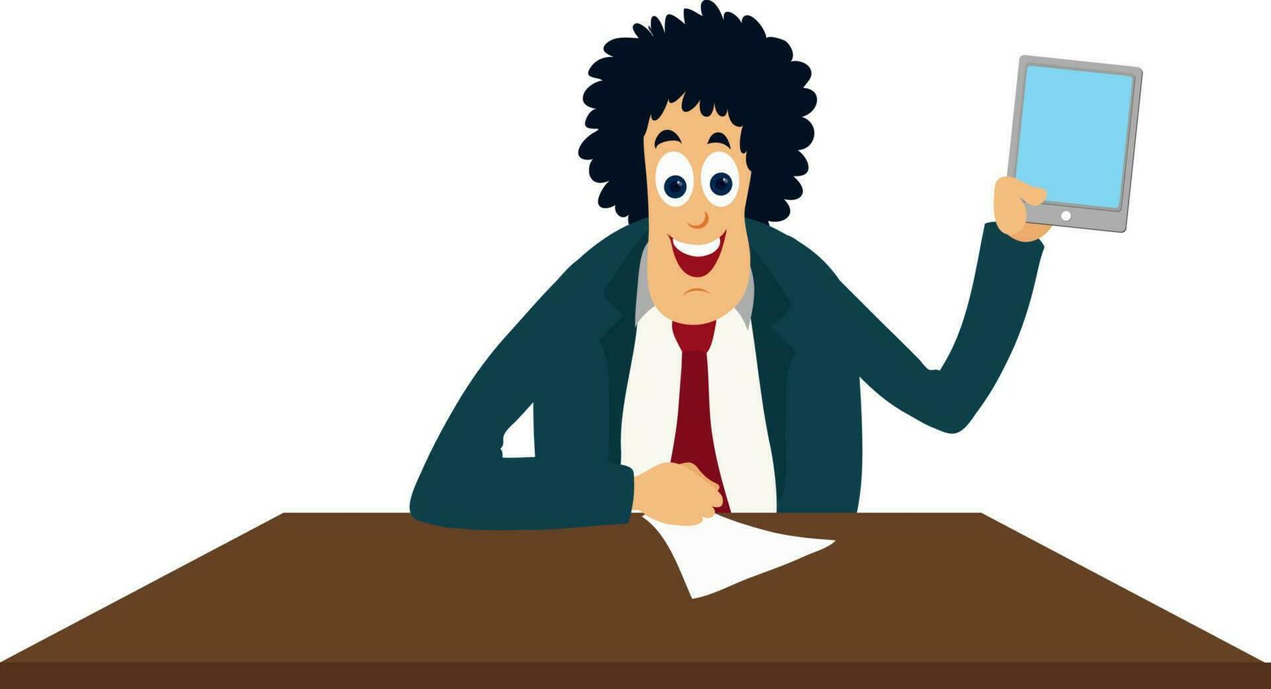 Cartoon character of a cheerful businessman. vector