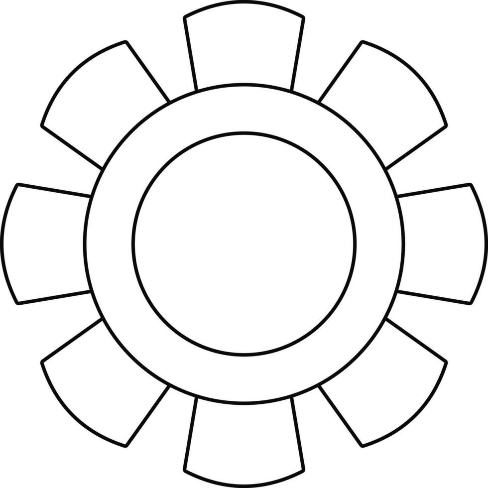 Illustration of a cog camera in black line art. vector