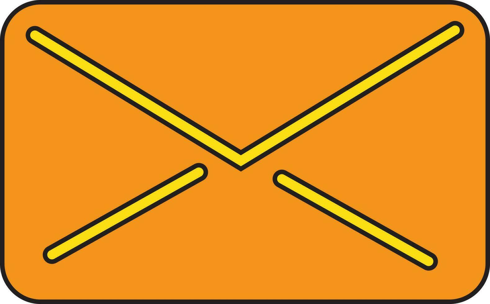 Orange color of new mail envelope icon. vector