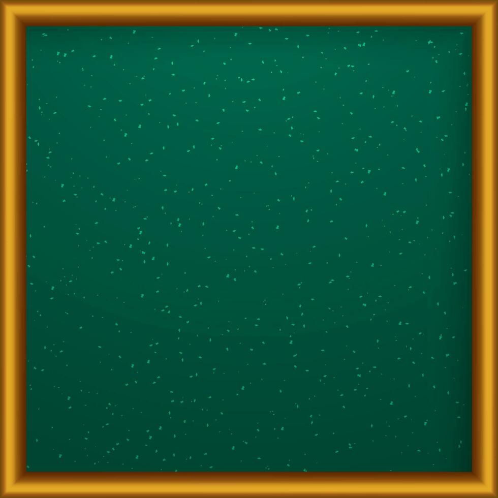 Green notice board with wooden frame. vector