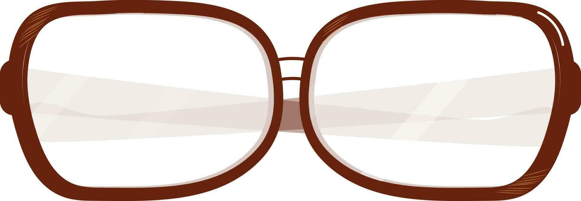 Isoaletd brown color goggoles element on white background. vector