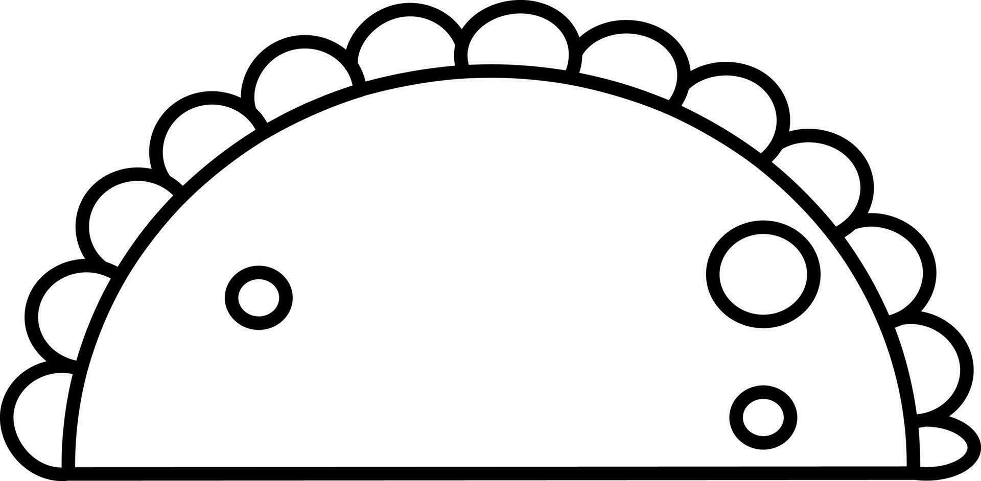 Isolated Gujiya Indian Sweets Icon In Black Outline. vector