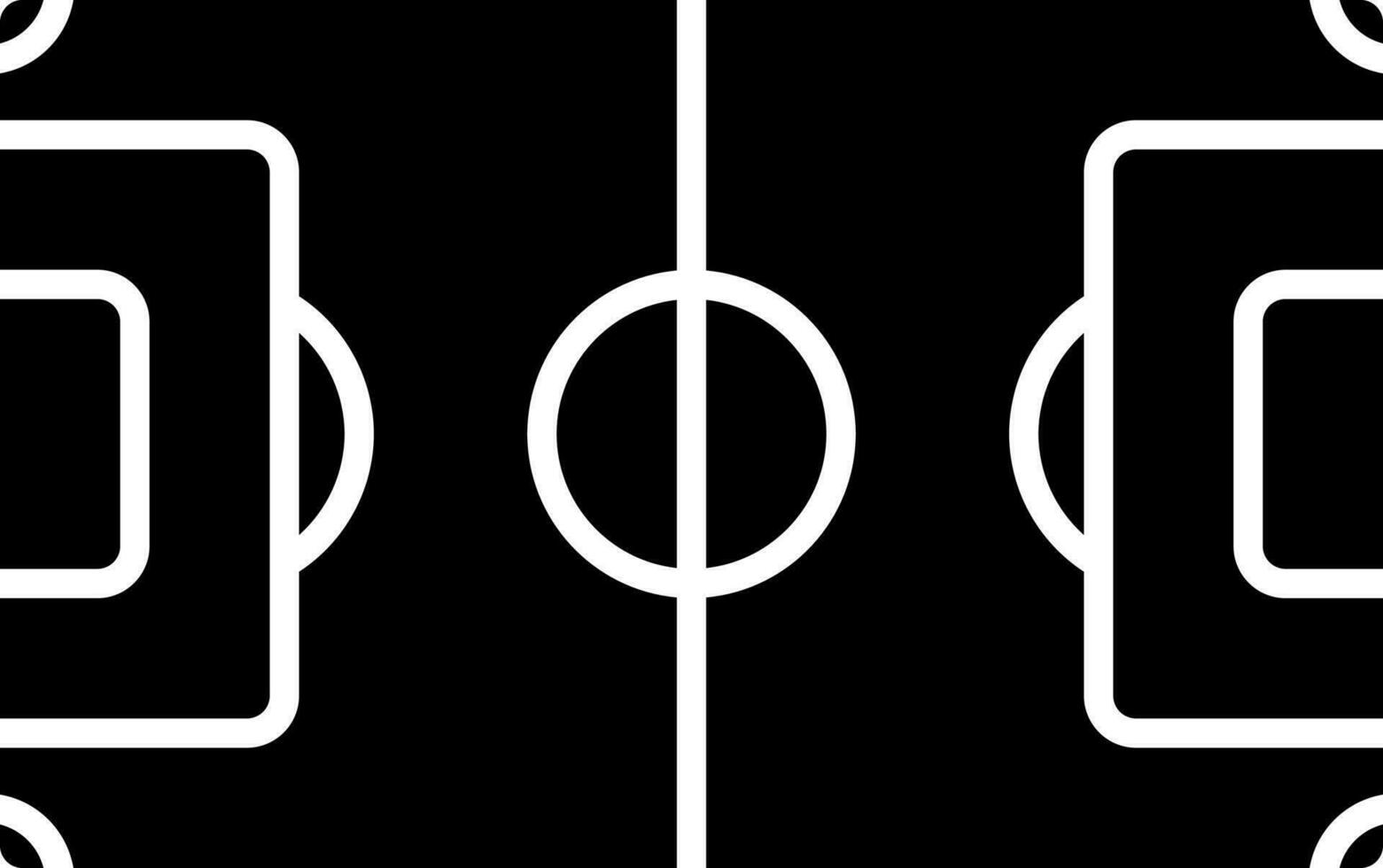 Black And white Illustration Of Football Pitch Icon. vector