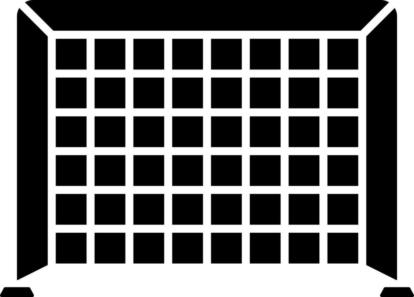 Black And White Football Net Flat Icon. vector
