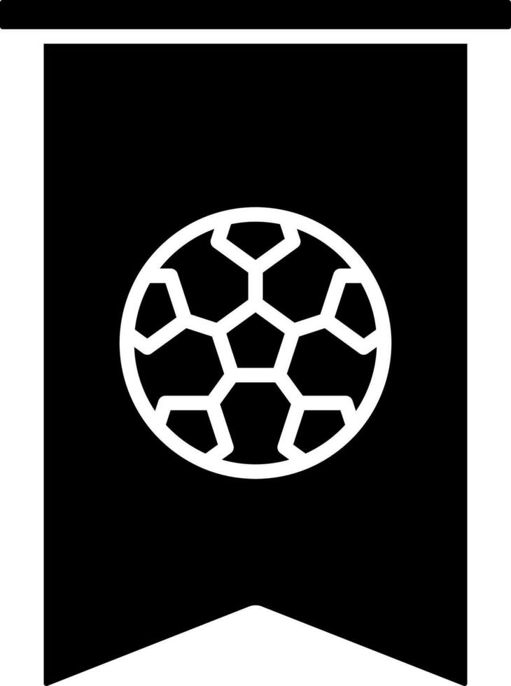 Soccer Pennant Flag Icon In Black and White Color. vector