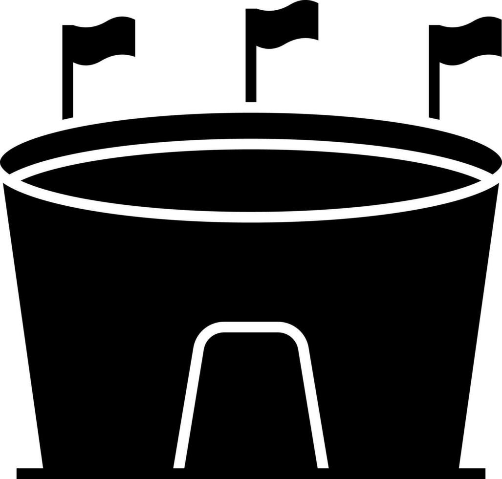 Flat Style Stadium Black And White Icon. vector