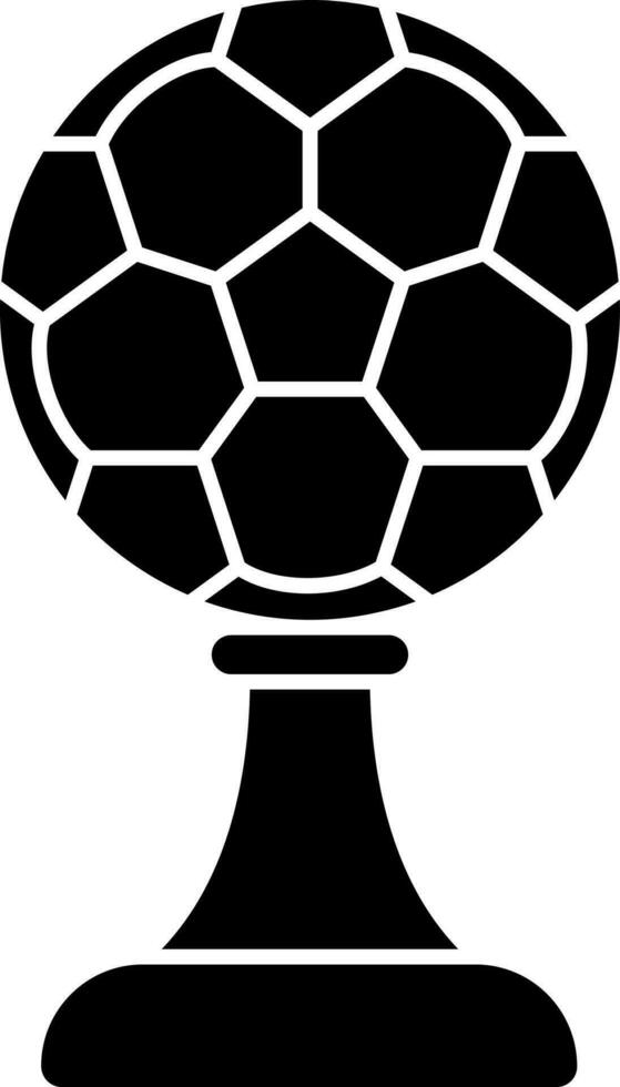 Flat Soccer Trophy Icon In Black and White Color. vector