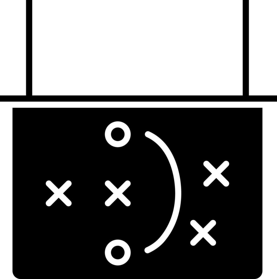 Black and White Illustration Of Tactical Strategy Board Icon. vector