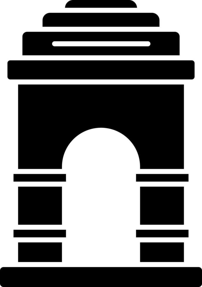 India Gate Icon In Black and White Color. vector