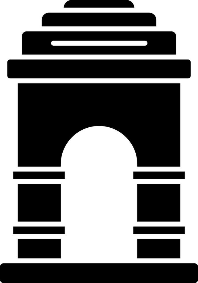 India Gate Icon In Black and White Color. vector