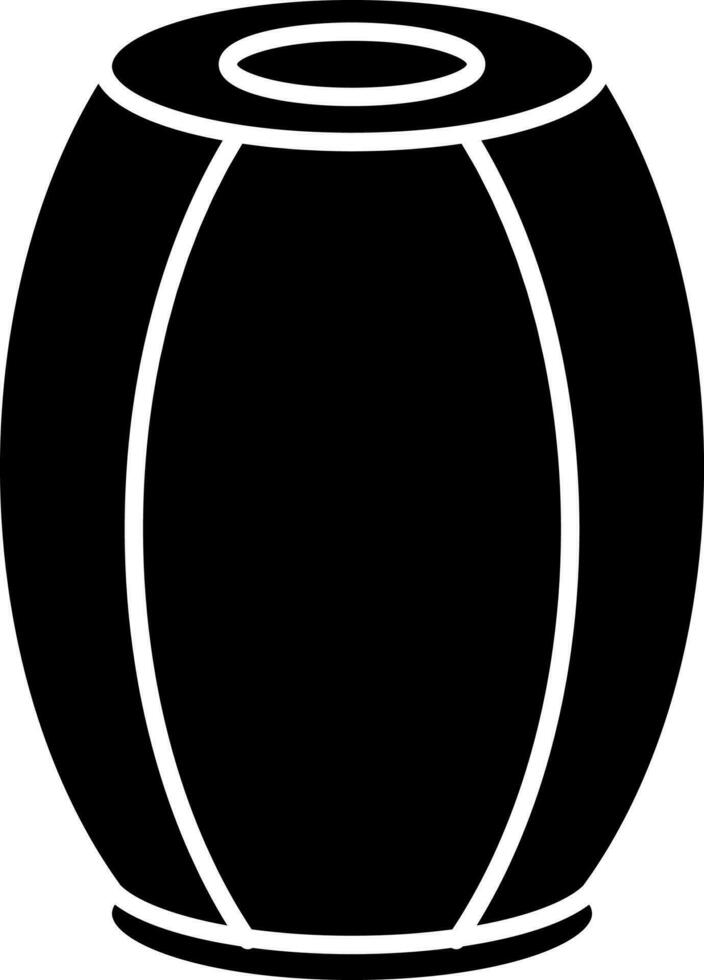 Conga Drum Icon In Black and White Color. vector
